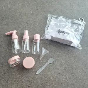 여행용 소분 공병 7종세트 지퍼백 포함 샘플 미니 세면도구 깔대기 용기 스파츌라 케이스