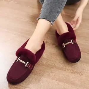 퍼 안감 겨울 방한 용 로퍼 단화 구두 여성 슈즈 코디 LPa7+9nNf