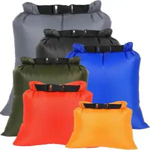 Ucolofun 드라이 백 방수 세트 6팩 초경량 작은 가방 야외 백팩 배낭 하이킹 보트 캠핑 여행을 위한 장비