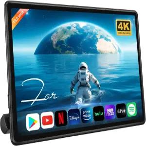 나비토 13.5인치 안드로이드 13 카 헤드레스트 모니터-4K 뒷좌석용 비디오 플레이어 4G+64G 무선 전화