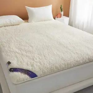 천연 양털 침대 카페트 긴털 매트리스 호주산 러그 매트 화이트 이불 울 흰