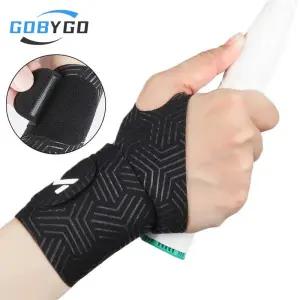 손목보호대 GOBYGO 1개 손목 보호대 얇고 경량 압박 방지 통기성 엄지 버클 배드민턴용