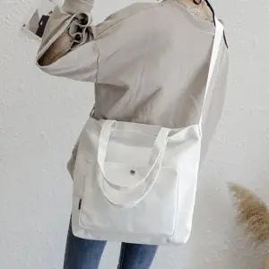 가방 무지 에코백 캔버스 에코 메신저백 데일리 백 여성 원 면 포켓 크로 스백