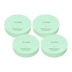 [김정문알로에]김정문알로에 큐어 아쿠아 마일드 쿨링 선쿠션 25g(SPF50+) 본품 4개 Ss (11729440)