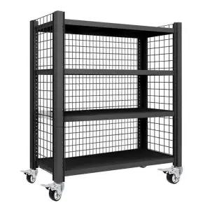 블랙 폴딩 선반 스텐 철재 철제 이동식 편의점 매쉬 경량랙