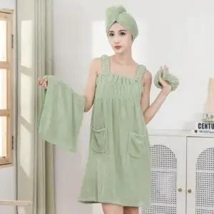 [생활] 여성 샤워 타월 헤어밴드 목욕 가운 스커트