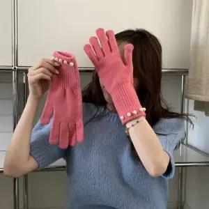 스마트폰 장갑 터치 핑거홀 니트 진주 Kyd3+3aOD