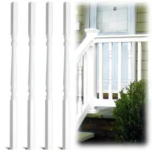 야오콤 난간 스핀들 화이트 비닐 데크 콜로니얼 스타일 유럽 가정용 장식용 야외 계단 현관 울타리 (1