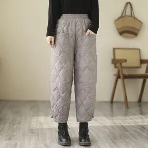 겨울 깔깔이 반바지 누빔 빅사이즈 여자 보온 패딩바지 여성