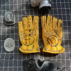 레트로 클래식 페인팅 오토바이 장갑