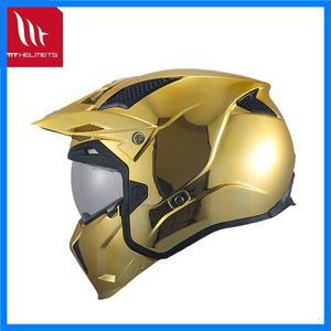 신형 모듈러 헬멧 Mt 스트리트파이트 M-XXXL 솔리드 골드/실버 퀵 릴리즈 전기 도금 모토크로스 3/4 오픈