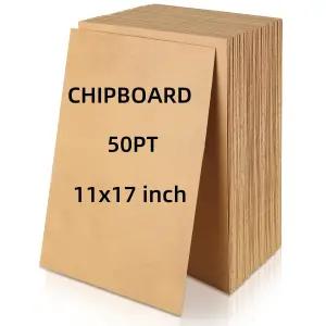 50Pcs 칩보드 시트 11 x 17 인치 - 50pt (포인트) 칩 보드 바인더 공예용 헤비 듀티 포장 배송 인서트 우편