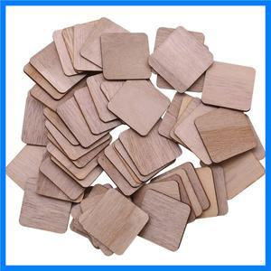 미완성 목재 사각형 조각 웨딩 장식 파티 용품 빌딩 모델 1-14CM, 어린이 DIY 그림 나무 태그 빈 플라크