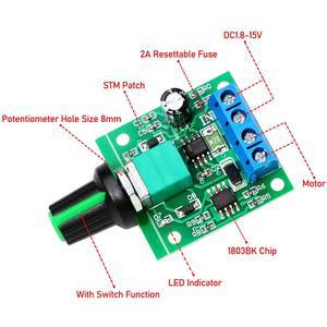 2PCS 4PCS 6PCS 8V 컨트롤러 모터 스위치 3V 12V 6V 5V 조절식 속도 드라이버 PWM 2A 1803BK 저전압 1803B 30W