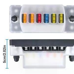 6구 차량용 퓨즈 홀더 네거티브 박스 ATC ATO 커버 라벨 12V 방수 블레이드 스티커 버스바 표준 타입