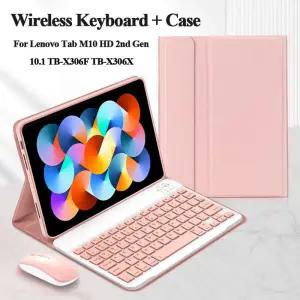 Lenovo Tab M10 HD 2세대 케이스용 스마트 커버 TB-X306F TB-X306X 케이스 무선 키보드 Gen 2 10.1 Funda
