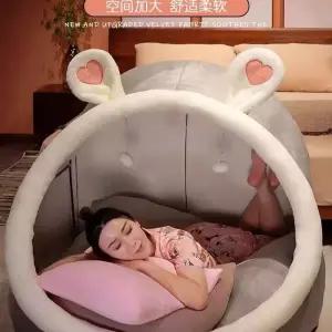 동굴침대 텐트 동굴텐트 연회색 인간둥지 양면 (x3x09m)털쿠션 벙커침대