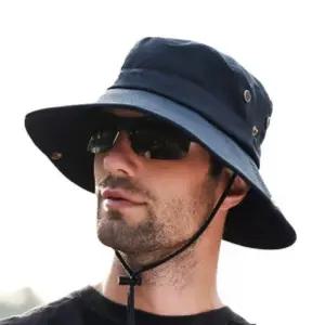 굿 웨어 스트링 등산모자 네이비 햇빛가리개 챙모자 사파리 정글 끈모자 방수 캠핑 낚시 모자 차단 여름 밭