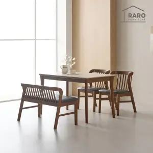 [/착불배송] 프리아 1250 연그레이 포세린 통 세라믹 4인 식탁 세트 (식탁+의