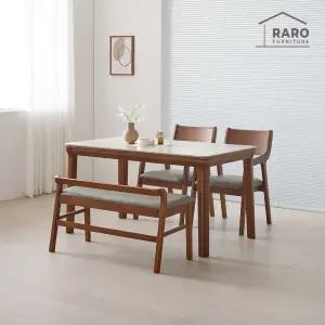 [/착불배송] 노르딕 1400 연그레이 포세린 통 세라믹 4인 식탁 세트 (식탁+의