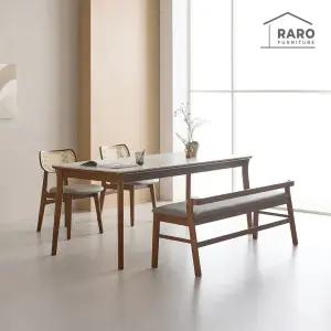 [/착불배송] 셀렉 1900 연그레이 포세린 통 세라믹 6인 라탄 식탁 세트 (식탁+