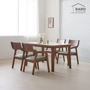 [/착불배송] 노르딕 1400 연그레이 포세린 통 세라믹 4인 식탁 세트 (식탁+의