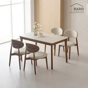 [/착불배송] 헤이스 1250 연그레이 포세린 통 세라믹 4인 식탁 세트 (식탁+의