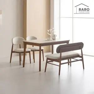 [/착불배송] 헤이스 1250 연그레이 포세린 통 세라믹 4인 식탁 세트 (식탁+의