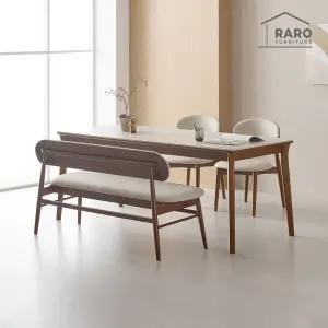 [/착불배송] 헤이스 1900 연그레이 포세린 통 세라믹 6인 식탁 세트 (식탁+의