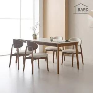 [/착불배송] 헤이스 1900 연그레이 포세린 통 세라믹 6인 식탁 세트 (식탁+의