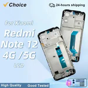 호환 샤오미호환 Redmi Note 12 4G 디스플레이 용 AMOLED Redmi Note 12 5G LCD 23021RAAEG 터치 스크린 디