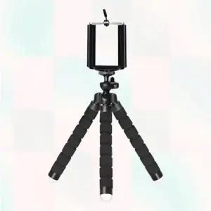 (색상 블랙)스탠드 삼각대 스펀지 유연한 거치대 휴대용