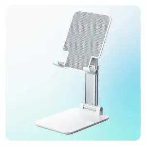 (색상 화이트)테블릿거치대 길이 휴대용 조절형 고급형 높이 거치대