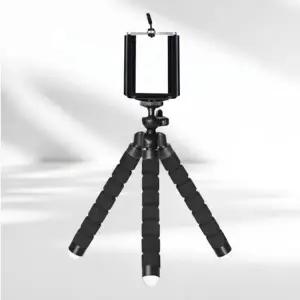(색상 블랙)휴대폰 스펀지 구부러지는 휴대용 삼각 거치대 기둥