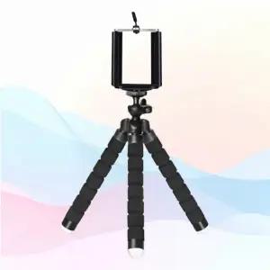 (색상 블랙)휴대용 스펀지 삼각대 휴대폰 영상 유튜브 거치대