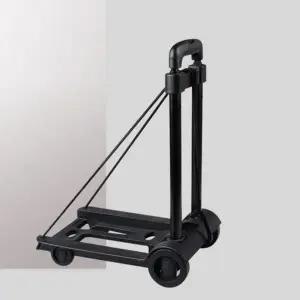 (색상 블랙)초경량 접이식 쇼핑카트 캠핑 시장 마트 카트 손수레