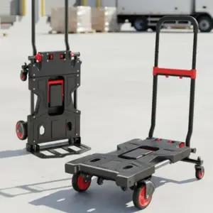 (색상1 3단접이식카트 LF01 레드블랙)3단 접이식 쇼핑 카트 손수레 캠핑 휴대용 구르마 끌차