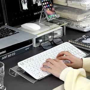투명 키보드 받침대 인체공학 논슬립 투명 키보드 받침대 사무실 데스크 거치대 스탠드 높이 조절