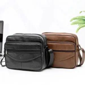 가죽 남성 미니 크로스백 여행용 보조가방