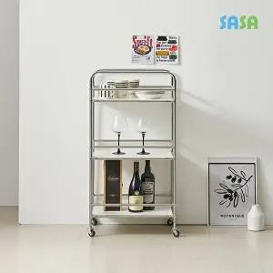 [사사가구]포비 E0 미드센츄리 500 이동식 트롤리 수납장