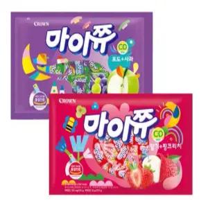 크라운 마이쮸 딸기+핑크리치 720g/포도+사과 720g