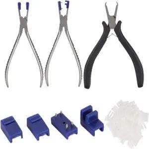 DAUREHAFT 3pcs 스테인리스 스틸 림리스 안경 플라이어 광학 조절 수리 키트 수리용 가방 포함