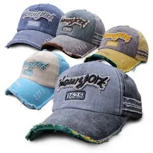 S모아 워싱볼캡 뉴욕1625 빈티지 워시드 스크래치 야구모자