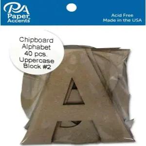 종이 액센트 칩보드 알파벳 모양 4인치 블록 2 대문자 40pc ？ 크래프트 색상 100 재활용 DIY 공예 페인팅