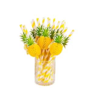 칵 빨대 컬러 우산 파인애플 파티 일회용 장식