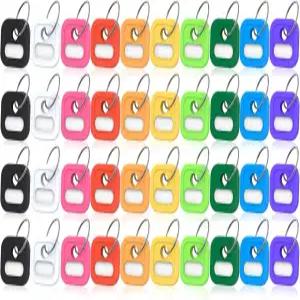 ttstar 40 팩 실리콘 키 커버 빈 있는 09105인치 식별자 종이 10가지 마커 1인치 내구성 표준 색상 캡