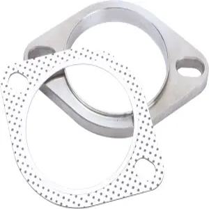 Rwraps 스테인리스 스틸 배기 플랜지 2 인치77mm 3 볼트 개스킷 및 인치 키트 연결