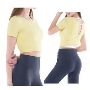 [콩심팥심]요가 레이온 크롭 티셔츠 헬스 반팔 운동 티