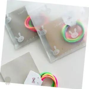 어린이 생일 선물 포장 투명 비닐 봉투 곰 토끼 캐릭터 프린팅 간식 담기 유치원