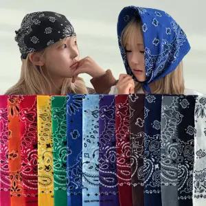 [스카프 겸용] 면 페이즐리 반다나 두건 스카프 손수건 남성 여성 여름 머리 헤어 두건